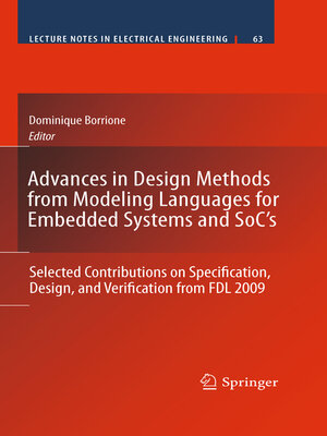 cover image of Advances in Design Methods from Modeling Languages for Embedded Systems and SoC's